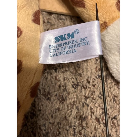 SKM Enterprises Inc Leopard Kids 13" White Beige Brown Standing Plush Cuddly - Picture 7 of 8